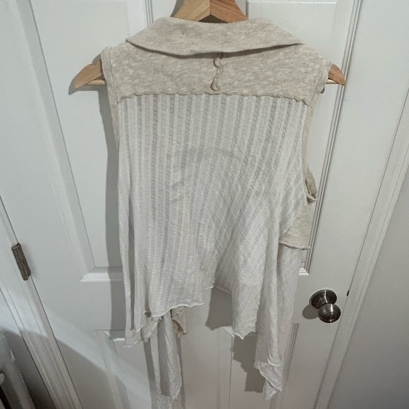 Size S Knit Vest Drapey Beige Boho - Picture 8 of 8